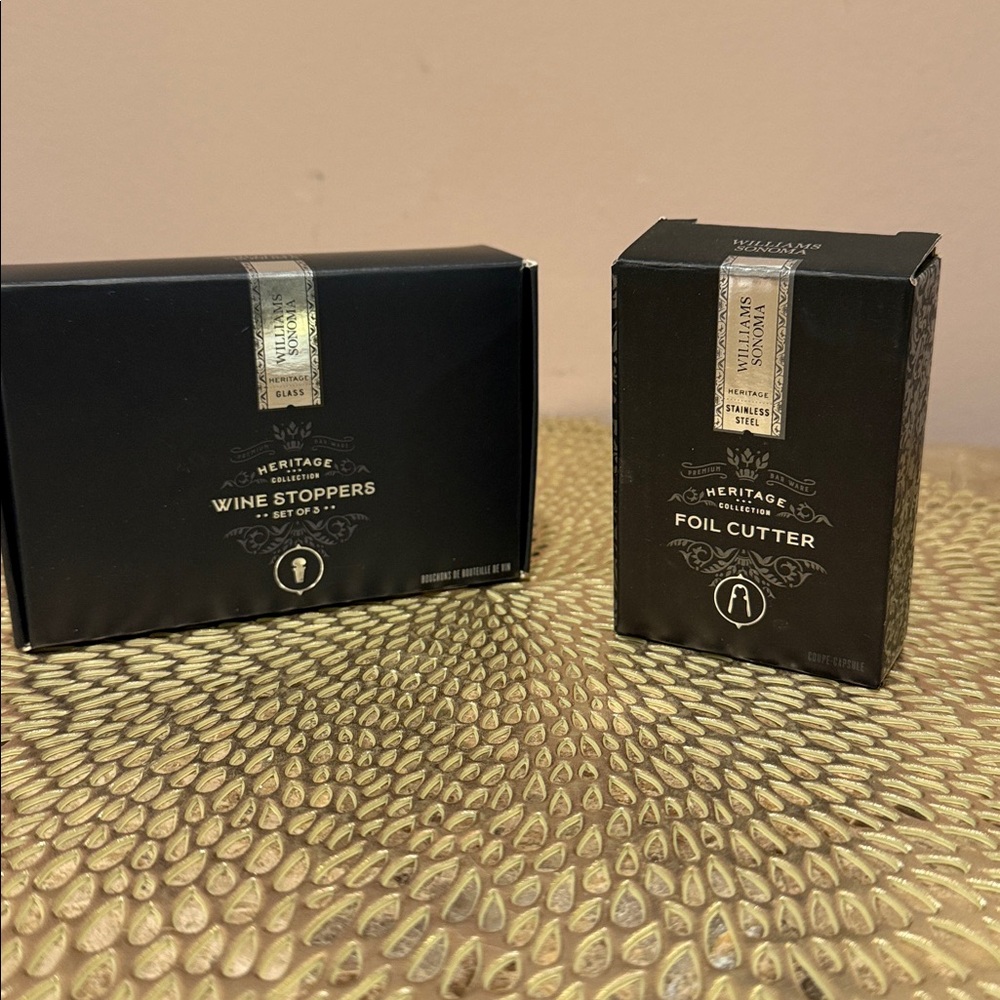 Williams Sonoma Heritage Collection Bundle, Wine Stoppers and Foil Cutter